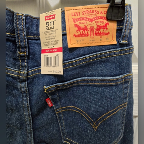 Levi's 14 Boys 511 Slim Fit Jeans, 14 Reg - Picture 4 of 6